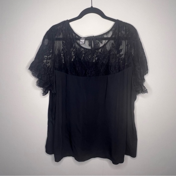 Torrid Satin With Lace Trim Blouse black size 4XL. - Picture 11 of 11